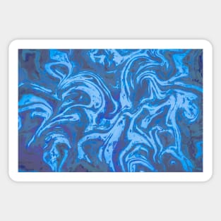 Blue Marble painting, abstract color mix Sticker